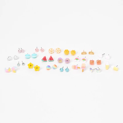 Pastel Rainbow Mixed Stud Earrings -20 Pack
