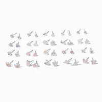 Silver-tone Ballet Stud Earrings - 20 Pack