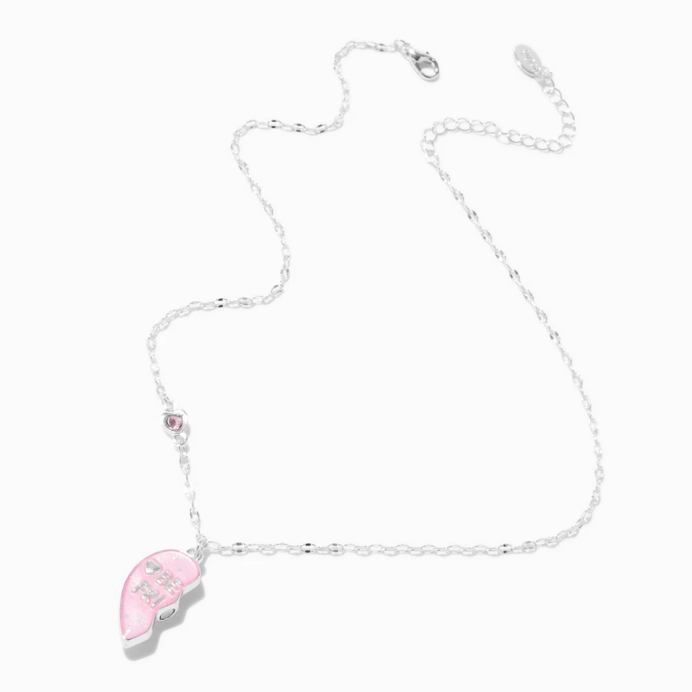 Best Friends UV Color-Changing Split Heart Pendant Necklaces - 2 Pack