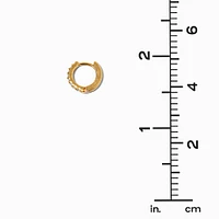 C LUXE by Claire's 18kt Gold Plated Pavé 8mm Cubic Zirconia Clicker Hoop Earrings