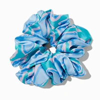 Giant Silky Blue Wave Hair Scrunchie