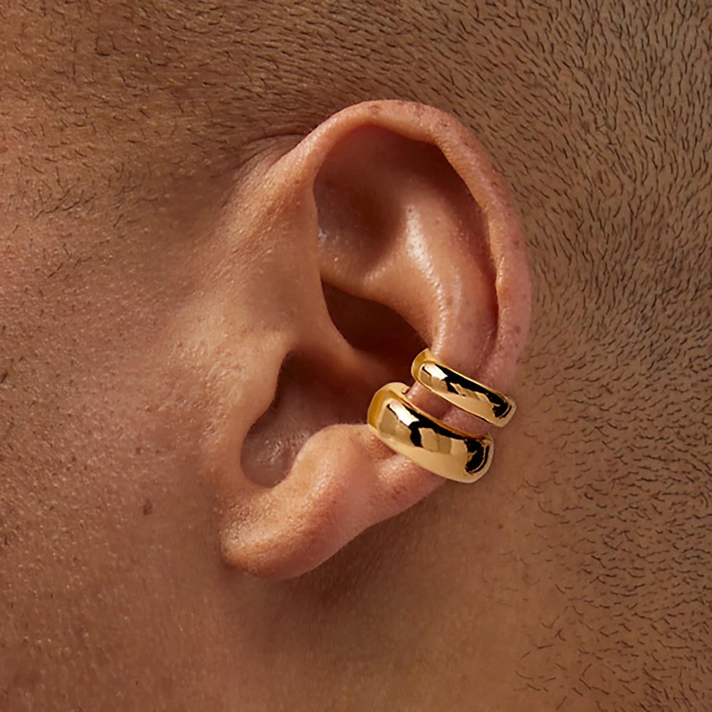 Gold-tone Double Thick Ear Cuff