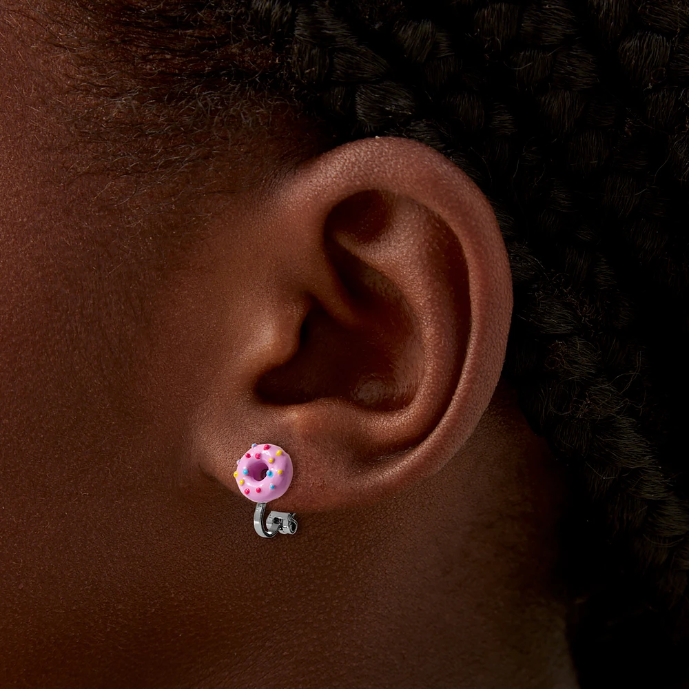 Frosted Donuts Clip-On Stud Earrings - 6 Pack
