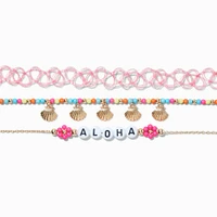 Aloha Beaded Choker Necklaces - 3 Pack