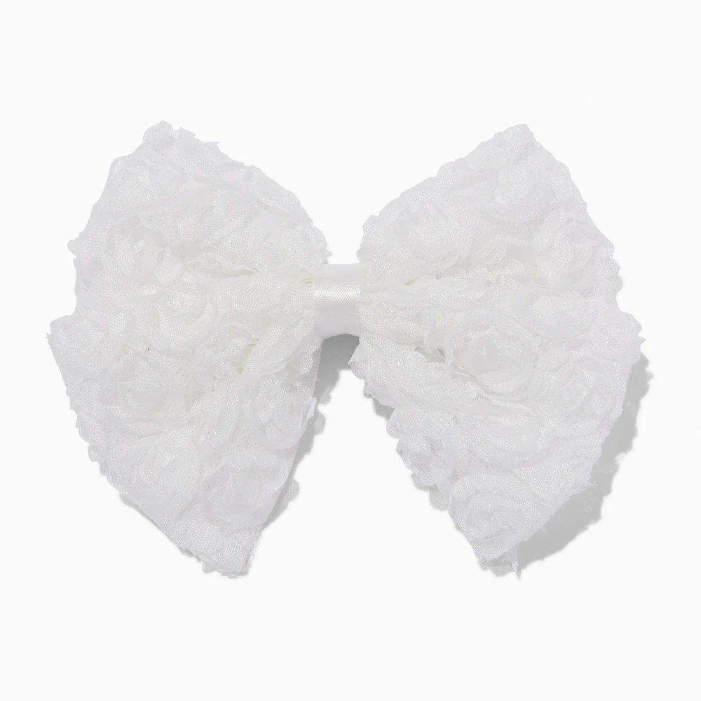 Claire's Club White Rose Hair Bow Clip