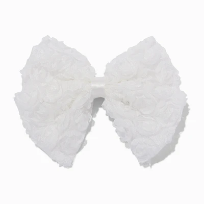 Claire's Club White Rose Hair Bow Clip