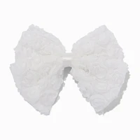 Claire's Club White Rose Hair Bow Clip