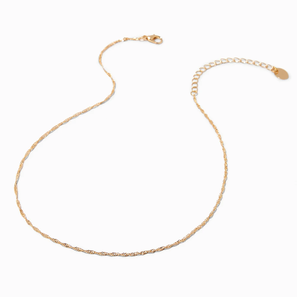 Gold Delicate Twisted Necklace