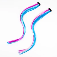 Mermaid Striped Faux Hair Clip Extensions - 2 Pack