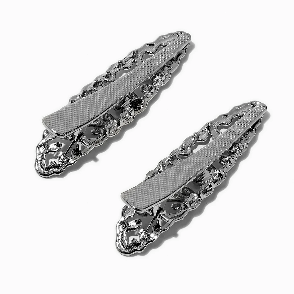 Iridescent Drip Heart Hair Clips - 2 Pack 