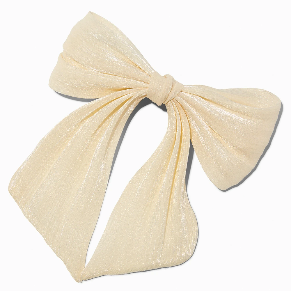 Ivory Organza Hair Bow Clip
