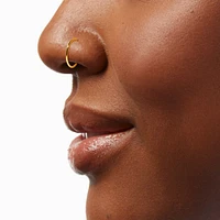 22G Gold-tone Sterling Silver Flower Nose Studs & Hoop - 9 Pack
