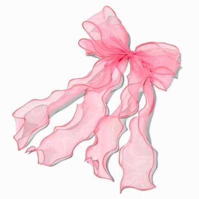 Blush Pink Fairy Long Tail Hair Bow Clip