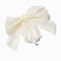 White Bow Banana Hair Claw Clip