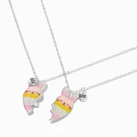 Best Friends Bunny Split Heart Pendant Necklaces - 2 Pack