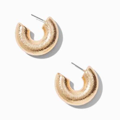 Gold-tone Thick Foil Hoop Earrings