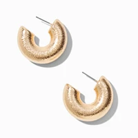 Gold-tone Thick Foil Hoop Earrings
