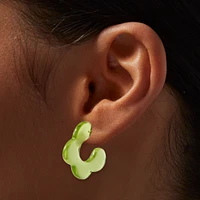 Green Acrylic Flower Earring Stackables Set - 3 Pack