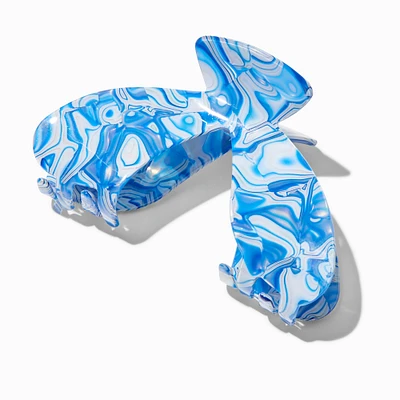 Light Blue Swirl 'V' Hair Claw