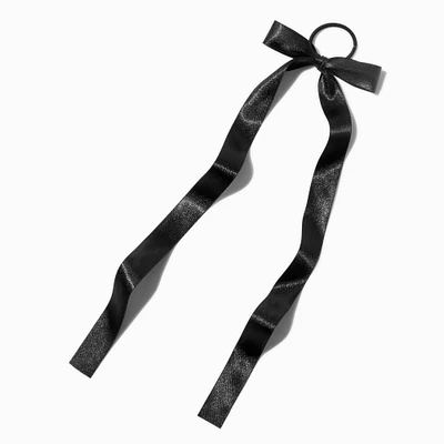 Black Satin Bow Hair Tie