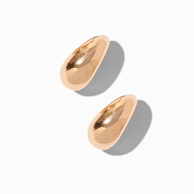 Gold-tone Bean 15mm Hoop Earrings