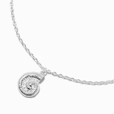 Silver-tone Conch Shell Pendant Necklace