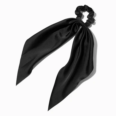 Small Black Hair Scrunchie Scarf