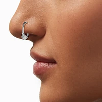 Silver-tone Stainless Steel Twisted Faux Nose Rings - 3 Pack