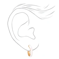 Gold-tone & White Enamel Earrings Set - 6 Pack