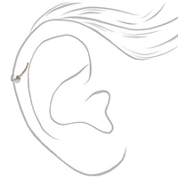 Silver-tone Titanium 20G Crystal Cartilage Hoop Earring