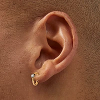Gold-tone Cubic Zirconia Glitz Mixed Earrings Set - 9 Pack