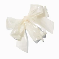 White Bow Banana Hair Claw Clip