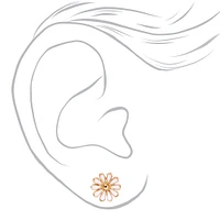 White Daisy Enamel Stud Earrings