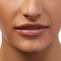 16G Gold-tone Stainless Steel Threadless Septum Nose Stud 