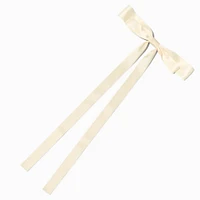 Ivory Extra Long Hair Bow Clip 
