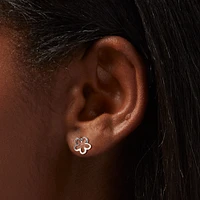 Silver-tone Daisy Outline Stud Earrings