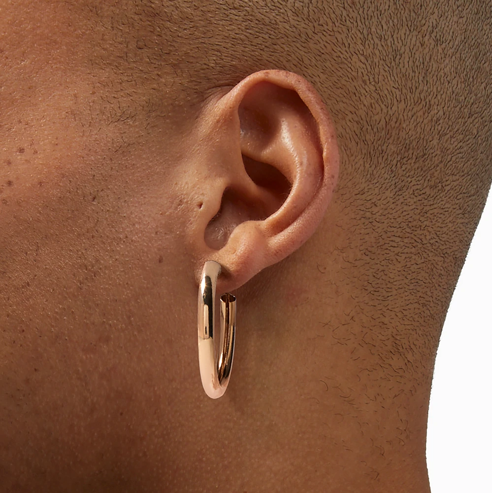 Gold-tone Tube 40mm Hoop Earrings