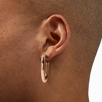 Gold-tone Tube 40mm Hoop Earrings