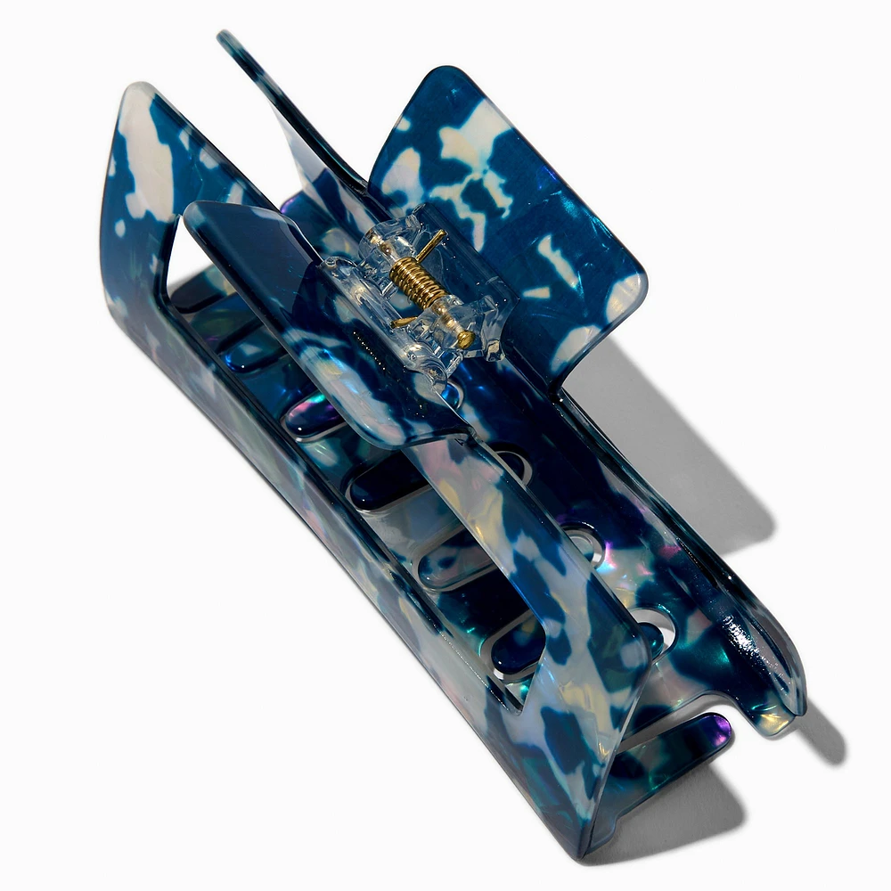 Blue Tortoiseshell Rectangular Hair Claw