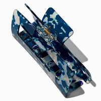 Blue Tortoiseshell Rectangular Hair Claw