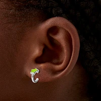 Mixed Metal Neon Stud & Hoops Earrings - 20 Pack 