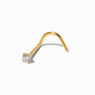 20G 18kt Gold Plated Titanium Cubic Zirconia Nose Stud