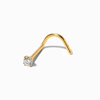20G 18kt Gold Plated Titanium Cubic Zirconia Nose Stud