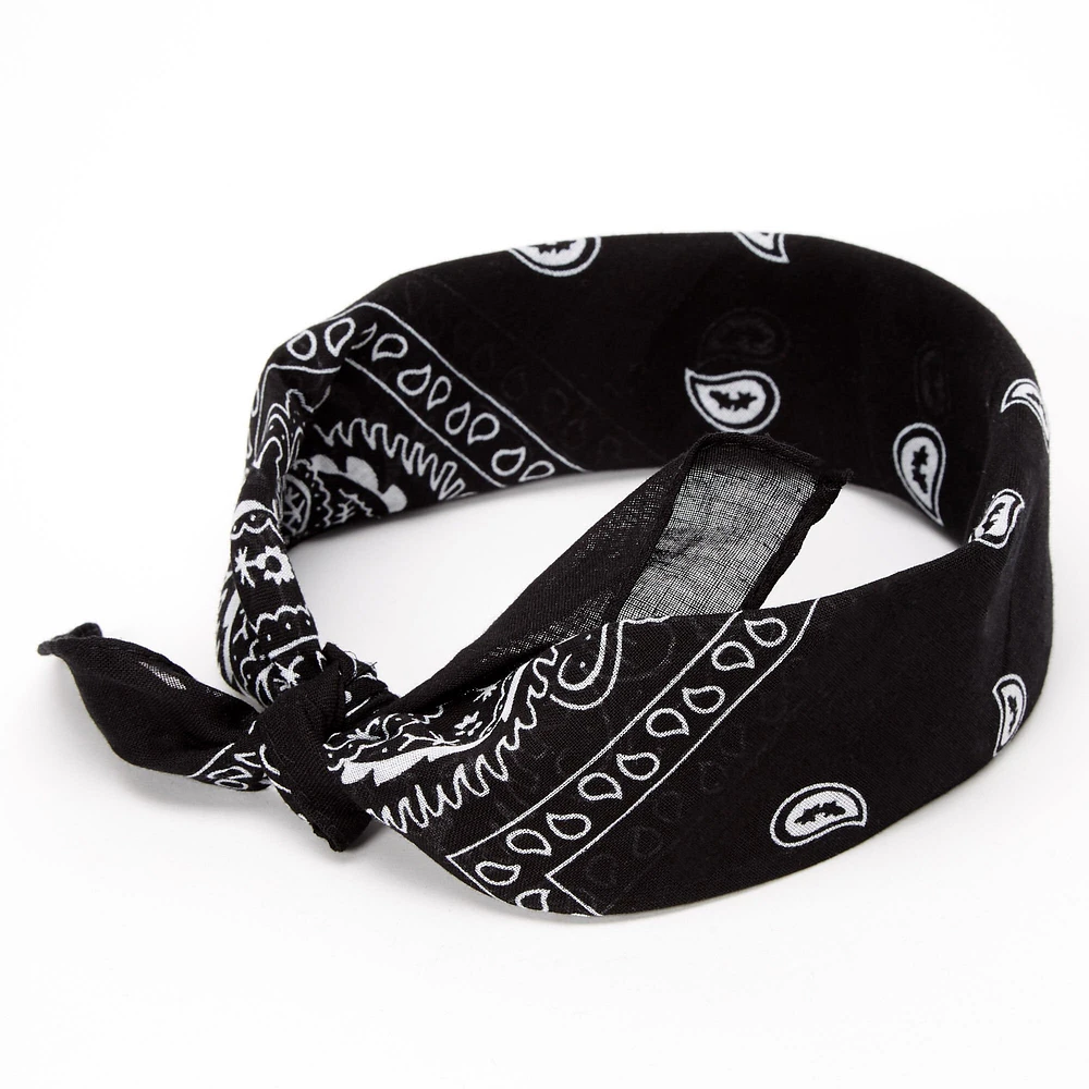 Black Paisley Bandana Headwrap