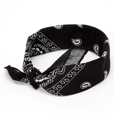 Black Paisley Bandana Headwrap