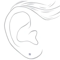 C LUXE by Claire's Sterling Silver Cubic Zirconia 3mm Round Stud Earrings
