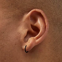 C LUXE by Claire's Black Titanium 8mm Clicker Hoop Earrings
