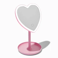 Pink Heart Light-Up Stand Mirror