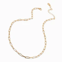 Gold-tone Medium Paperclip Stackable Chain Necklace