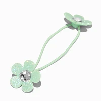 Claire's Club Glitter Flower Charm Hair Ties - 4 Pack